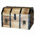 thumbnail image 1 of Vintiquewise Wooden Treasure Chest Trunk Vintage-Style Storage Box with Leather Straps Brass Rivets Lion Head Ornaments & Latch Closure Decorative Accent and Functional Organizer for Home Décor, 1 of 4