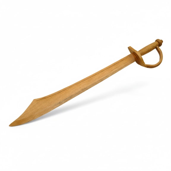 SZCO 30" Wooden Pirate Cutlass Sword, Solid Wood Practice Training Sword, Decorative Toy and Cosplay Accessory for Costume Parties and Theater