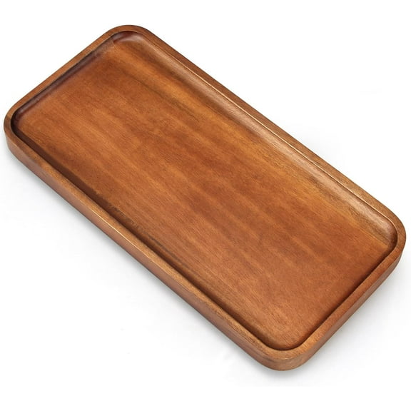 Large Wooden Serving Trays Decor Long Charcuterie Cheese Boards Acacia Wood Kitchen Dinner Platters Rectangular Snack Appetizer Plates for Food Dish Rectangle Party Cookie Dessert Tray