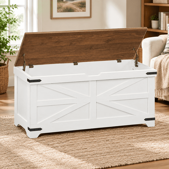 Large Wooden Storage Chest, 47.2
