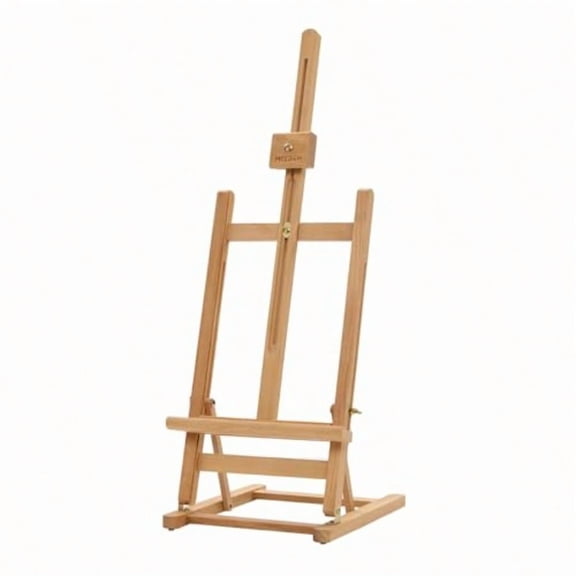 Large Wooden Tabletop H-Frame Easel 38'' High Solid Beech Wood Table Easel for Painting Canvas 25'' Max Studio Desktop Art Easel Stand for Painting Displaying for Artists Beginners