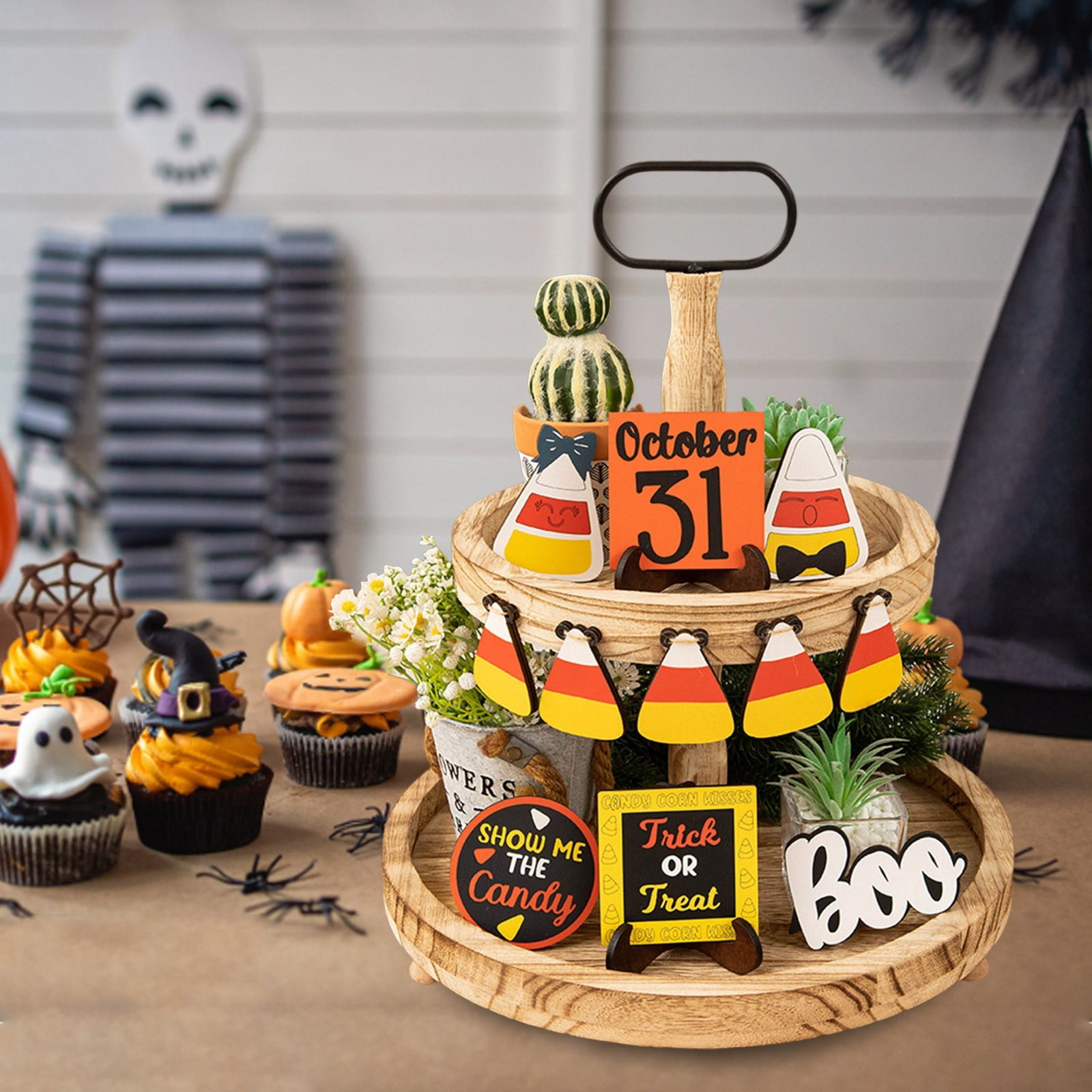 Large Wooden Tray for Coffee Bar Wooden Signs Table Decorations Desk