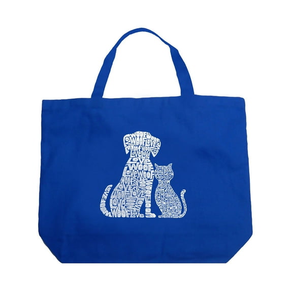 Large Word Art Tote Bag - Dogs and Cats