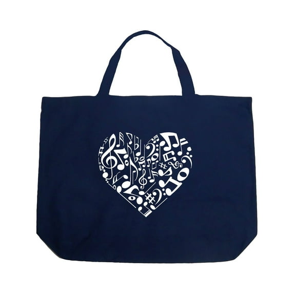 Large Word Art Tote Bag - Heart Notes