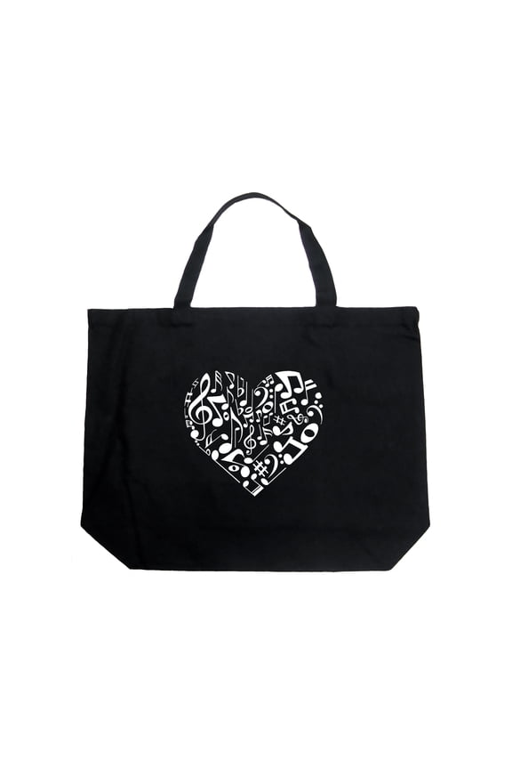 Large Word Art Tote Bag - Heart Notes