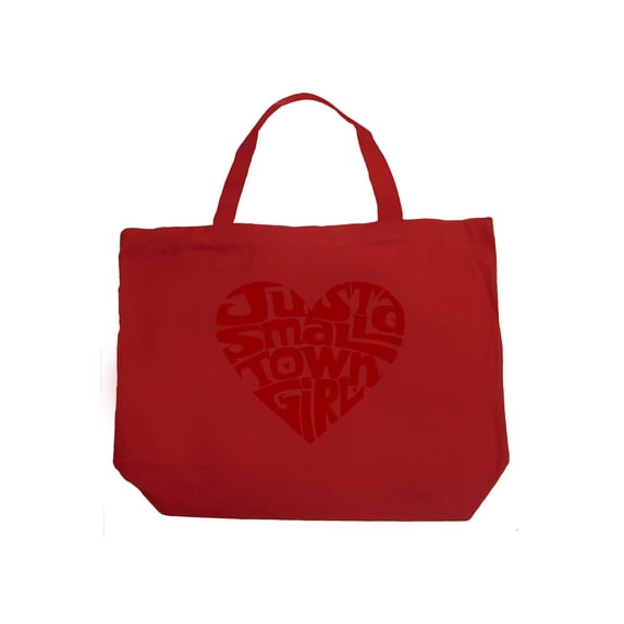 Large Word Art Tote Bag - Just a Small Town Girl