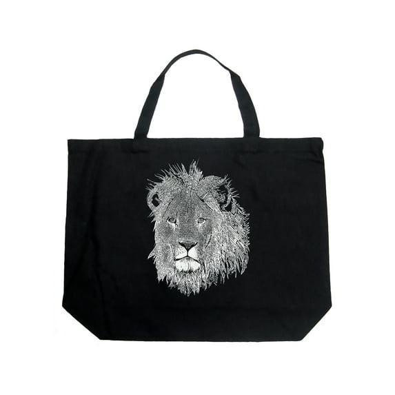 Large Word Art Tote Bag - Lion