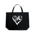 thumbnail image 1 of Large Word Art Tote Bag - Script Love Heart, 1 of 2