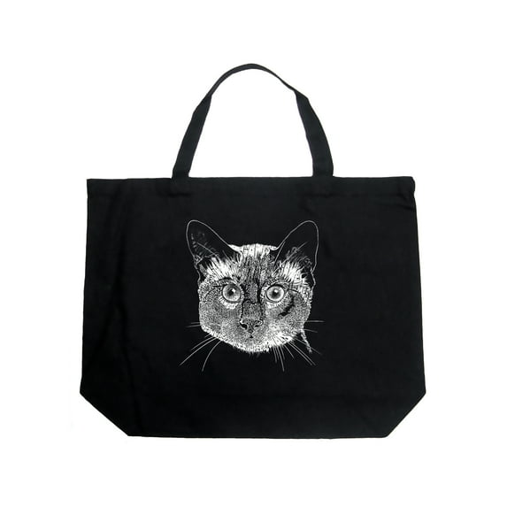Large Word Art Tote Bag - Siamese Cat