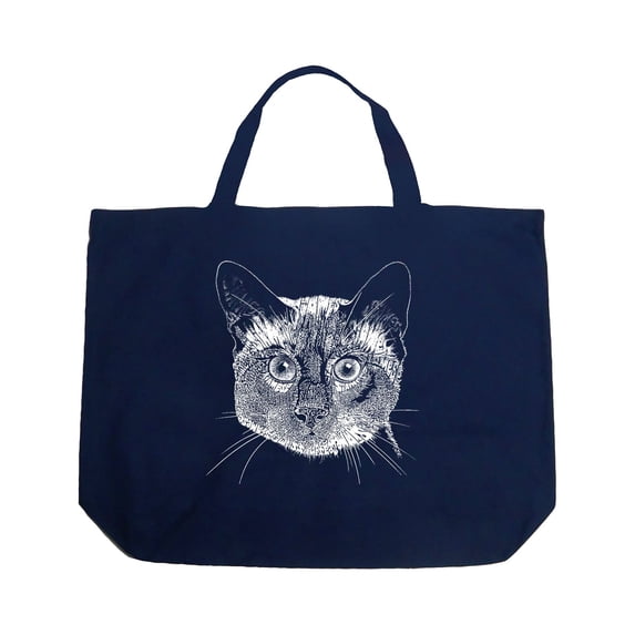 Large Word Art Tote Bag - Siamese Cat