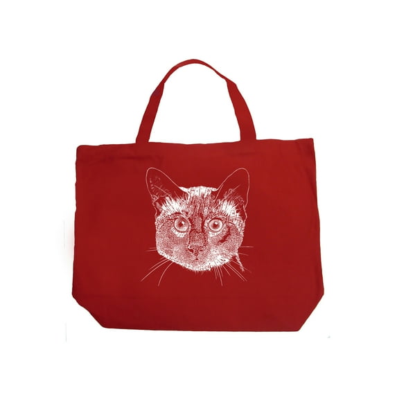 Large Word Art Tote Bag - Siamese Cat