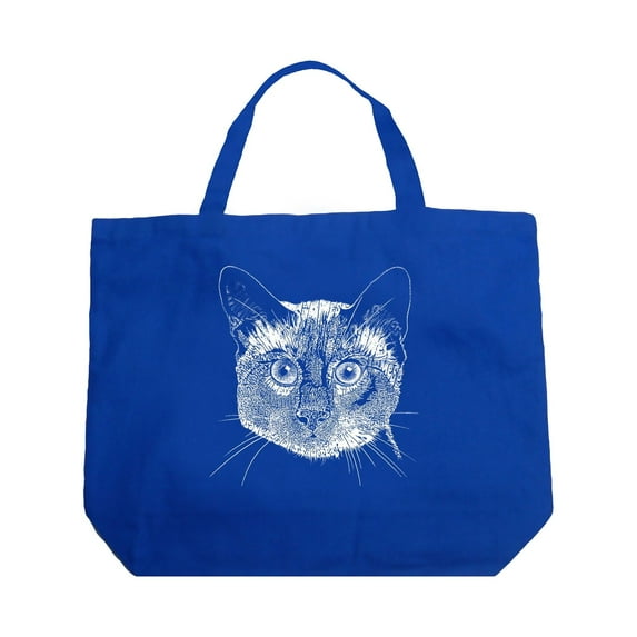 Large Word Art Tote Bag - Siamese Cat