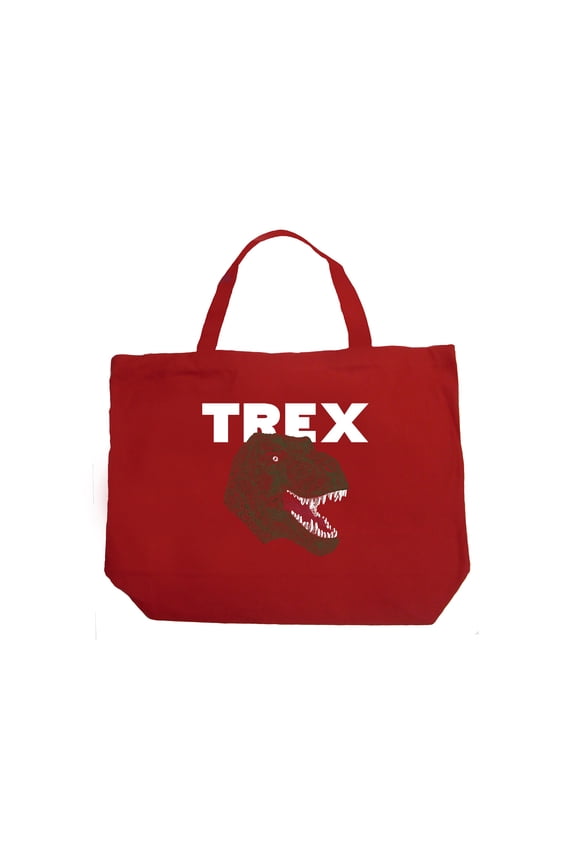 Large Word Art Tote Bag - T-Rex Head