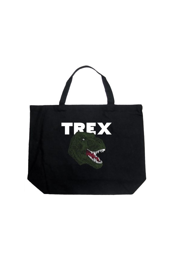 Large Word Art Tote Bag - T-Rex Head