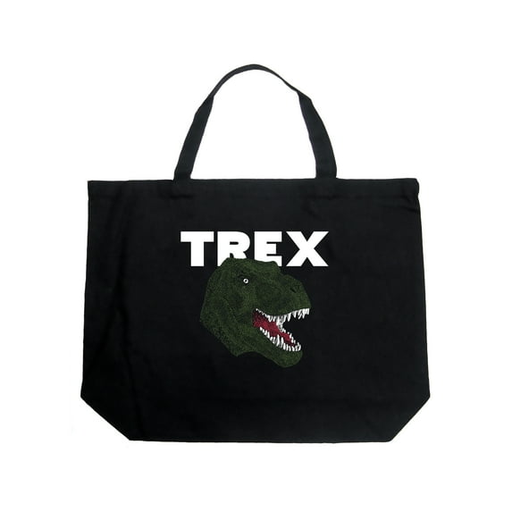 Large Word Art Tote Bag - T-Rex Head