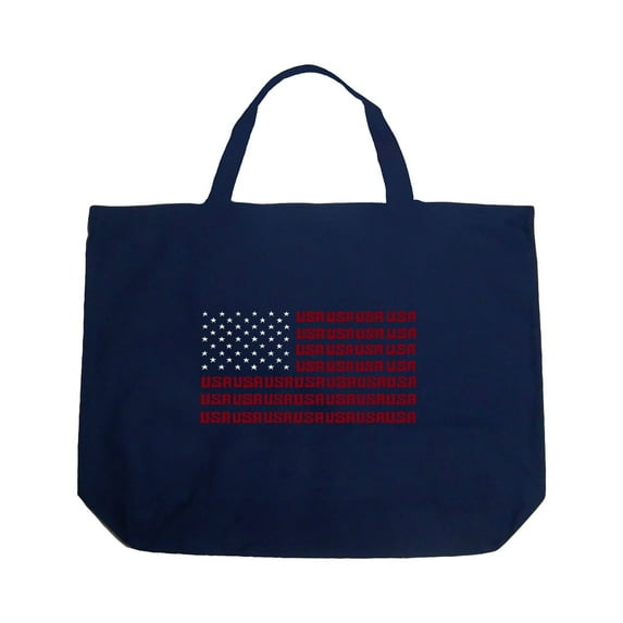 Large Word Art Tote Bag - USA Flag