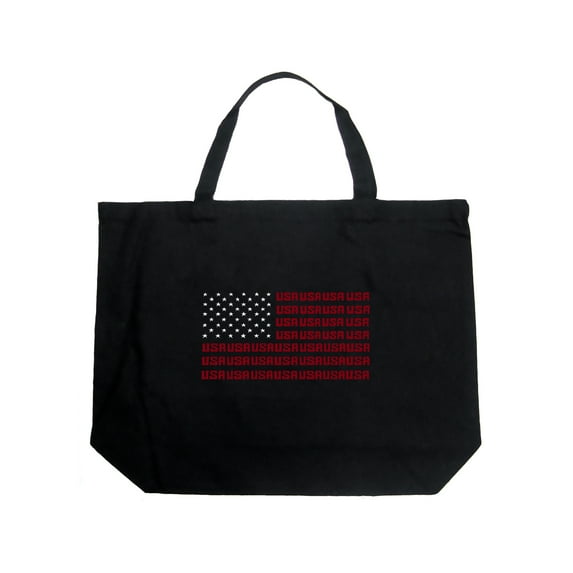 Large Word Art Tote Bag - USA Flag
