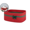 thumbnail image 1 of Large Woven Storage Basket with Handles for Living Room Shelves, Bow Basket for Gifts Empty with Gift Bags and Ribbons for Showers Toy Bin, 1 of 6