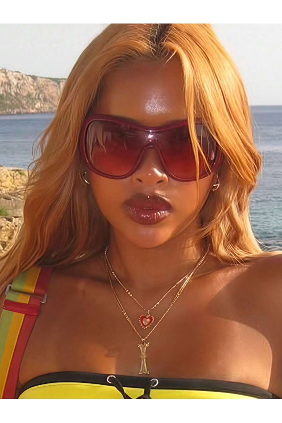 Large Wrap-Around Face Shield with Integrated Fashion Glasses for Outdoor Use