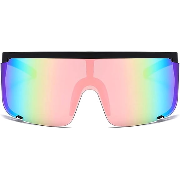 Large Wrap Around Full Coverage Sunglasses Retro Goggle Style