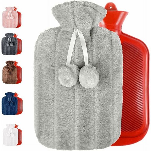 Large XXL Hot Water Bottle with Soft Cover 2L Hot Water Bag for Hot and Cold Compress Hand Warmer Ideal for Menstrual Cramps Neck and Shoulder Pain Relief Boute