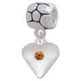 thumbnail image 1 of Large Yellow Birthday Crystal Heart - Pebble Charm Bead, 1 of 1