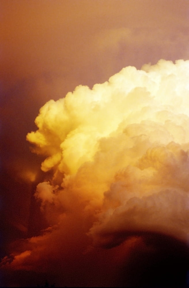 Large Yellow Sunset Storm Cloud Canvas Art - Thomas Fricke Photography Design Pics (12 x 18)