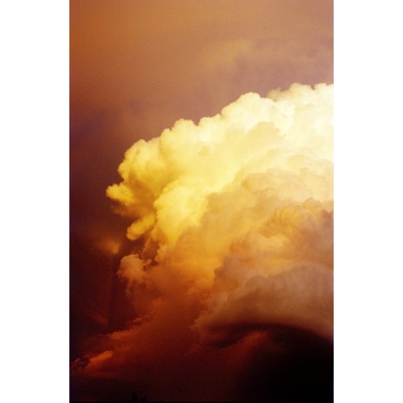 Large Yellow Sunset Storm Cloud Poster Print