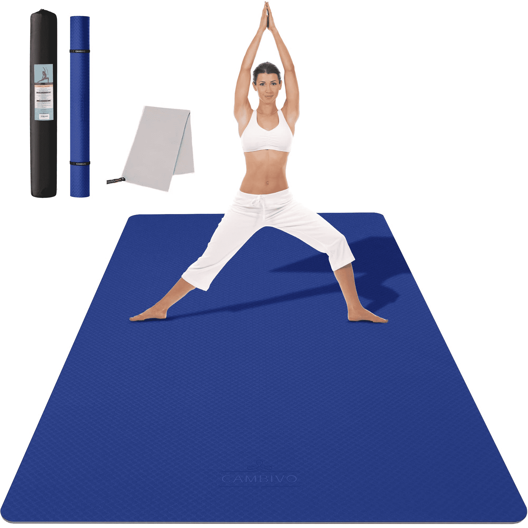 Large Non Slip Workout Home Yoga Mat 6 x 4 Extra Wide Fitness Mat Thick Exercise TPE Mat 6mm Walmart
