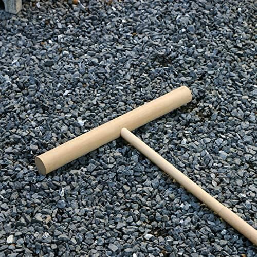 Large Zen Garden Smoother Tool - Outdoor Big T-Shaped Japanese Garden Rake 48" L Handled Rock Sand Gravel Garden Zen Pattern Eraser Tool Meditation Wooden Full Size Zen Rake Accessories Zen Gifts