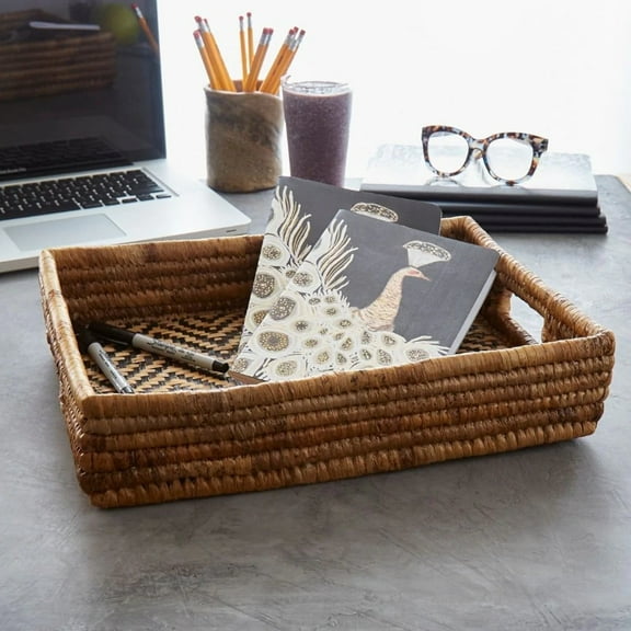 Large Zig Zag Banana Leaf Fruit Bread Office Rectangle Tray