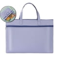 thumbnail image 1 of Large Zipper Bag with Handle, 13" X 9.3" Foldable 2 Pockets Organizer Pouch, Reusable Storage File Bag for Documents Travel Shopping, 1 of 5