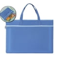 thumbnail image 1 of Large Zipper Bag with Handle, 13" X 9.3" Foldable 2 Pockets Organizer Pouch, Reusable Storage File Bag for Documents Travel Shopping, 1 of 5