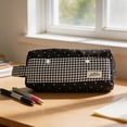 thumbnail image 1 of Large Zipper Pencil Case Pouches, Cute Black White Pencil Case School Supplies, Marker Organizer with Handle, Crayon Box Pencil Dispenser for Classroom Office School, 1 of 7