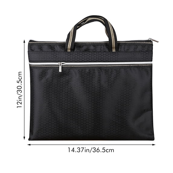 Large Zipper Pouch with Handle,Document Bag,Multi Pocket Carry Handle Document Pouch,Lightweight Waterproof Cloth Document Storage Bags,14.3x12 Inch File Organizer for Documents,Books,Puzzles