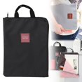 thumbnail image 1 of Large Zipper Pouch with Handle, Heavy Duty A4 Foldable Lightweight Canvas Document Storage Bag, File Organizer for Office Travel Books Papers Filing Folder (Black) 10.63x13.78", 1 of 9