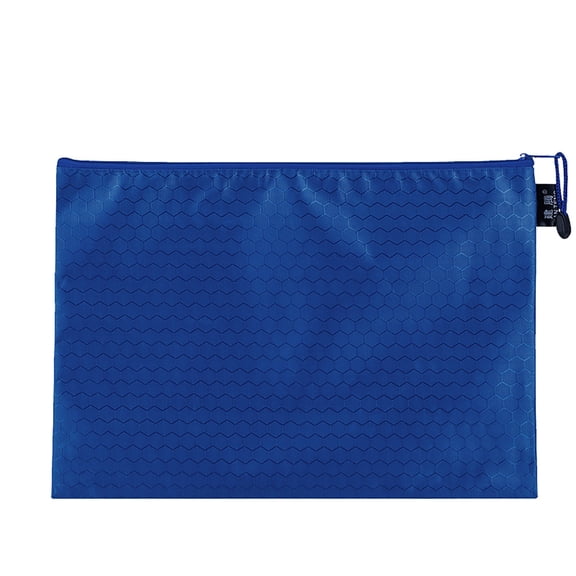 Large Zipper Pouch,Thickened Canvas Zipper Bag with Handle, A4 Foldable & Waterproof Stationery Bag,Lightweight Document Storage Bag,File Organizer for Office & Travelling(13.39x9.45")(BU2)