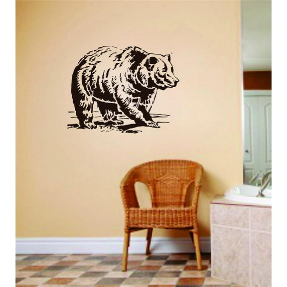 Large Zoo Bear Picture Art Peel & Stick Sticker Decorations Vinyl Wall Decal Decoration Ideas 16 X 24 Inches