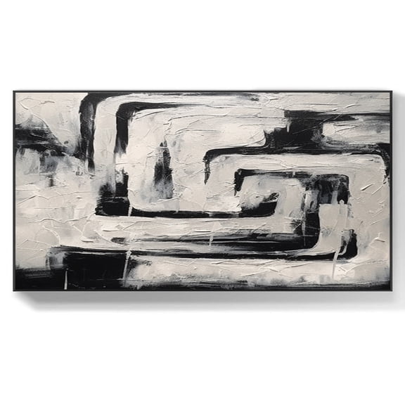 Large abstract wall art white abstract painting canvas modern textured wall art contemporary living room home decor,(91*183cm)36*72 Inches,Unstretched,Frameless
