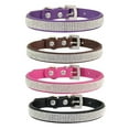 thumbnail image 1 of Large and Small Dog Collars, Adjustable Leather Dog Collars, Dog Collars, Rhinestone Cat Collars/black, 1 of 10