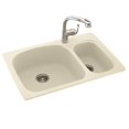 thumbnail image 1 of Large and Small Double Bowl Kitchen Sink in Bone Finish, 1 of 2