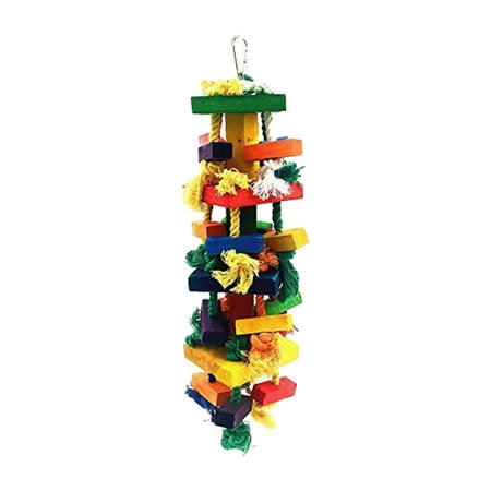 Large and Small Parrot Chewing Toys Cage Bite Toys Wooden Block Tearing Toys for Conures Cockatiels African Grey and Other Parrots