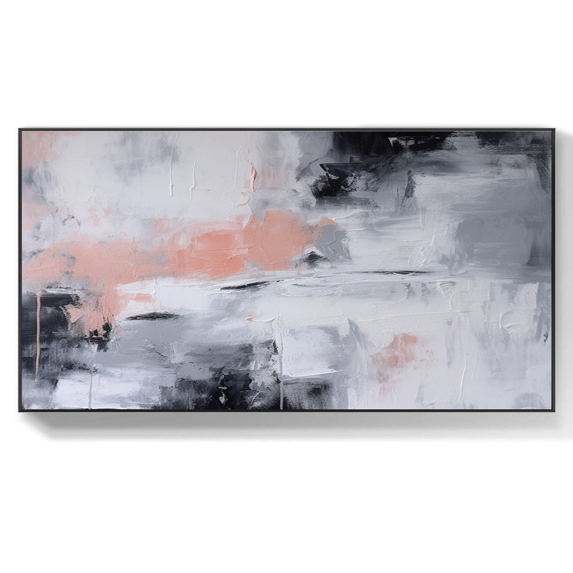 Large black and white 3D abstract art, black and white painting, large ...