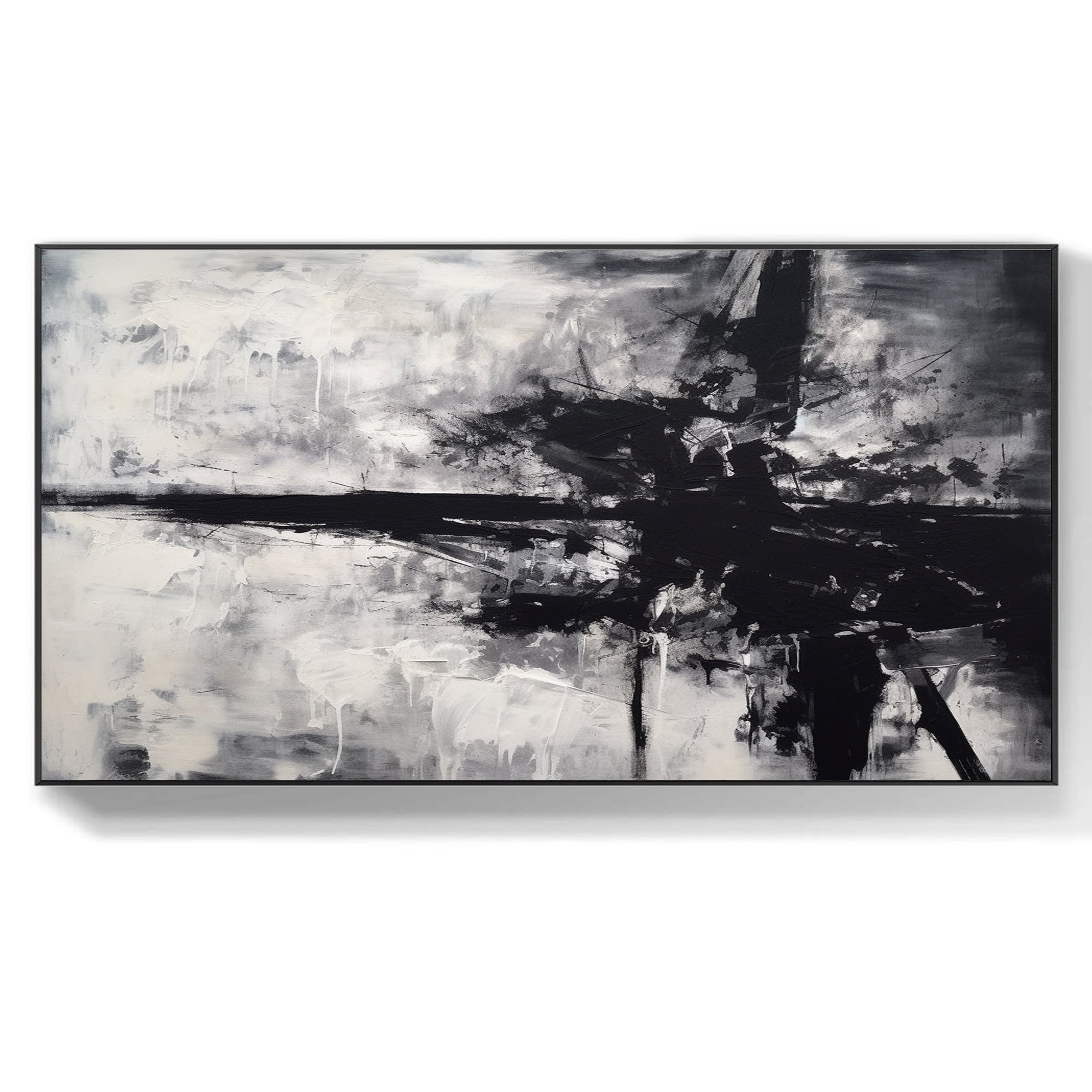 Curated visual reference: Large Black And White Abstract Art Handmade Textured Acrylic Canvas Photo Inspiration