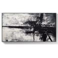 thumbnail image 1 of Large black and white abstract art, handmade textured acrylic canvas painting, minimalist home wall decor, white contemporary art,(41*81cm)16*32 Inches,Unstretched,Frameless, 1 of 4