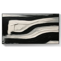 Large black and white painting brown and white 3D abstract wall art black and white textured painting wall art white abstract wall decor,(41*81cm)16*32 Inches,Unstretched,Frameless