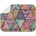 thumbnail image 1 of Large bohemian kitchen drying mat 18x24 Inch crafted from premium microfiber, quick-drying and reusable, ideal for everyday dish drying, 1 of 5