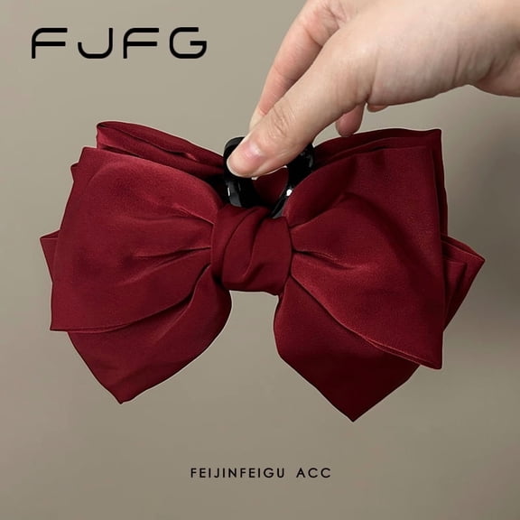 Large bow escape princess grab clip sweet half-up half-down bun hairstyle showing hair volume shark clip hair clip new style