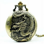 Large bronze embossed Chinese style nostalgic retro pocket watch