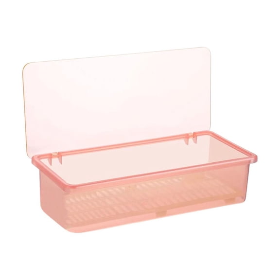 Large capacity Plastic Kitchen Drawer Organizer with Lid and Drainer Stackable Utensil Holder for Countertop Silverware Tray Flatware Organizers - 10x5.2x2.9Inch Spatula Cutlery Tray